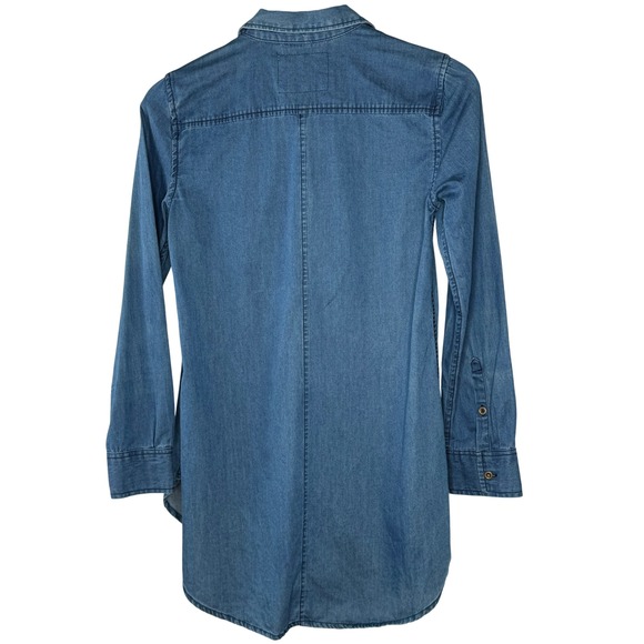 Anthropologie Holding Horses Denim Embroidered Shirt Women's Size 0 Western Boho - Picture 5 of 11